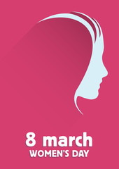 Poster 8 march, women's day international. Vector illustration