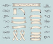Vintage elements and page decoration. Ornate frames and scroll element. Kit of Vintage Elements
