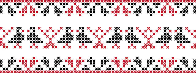 Embroidered cross-national pattern