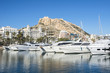 View from the yacht marine port on Santa Barbara castle in Alicante, Costa Blanca, Spain