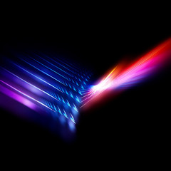 Poster - Bright colorful fractal on black background