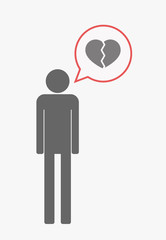 Poster - Isolated pictogram with a broken heart