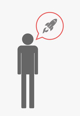 Poster - Isolated pictogram with a rocket