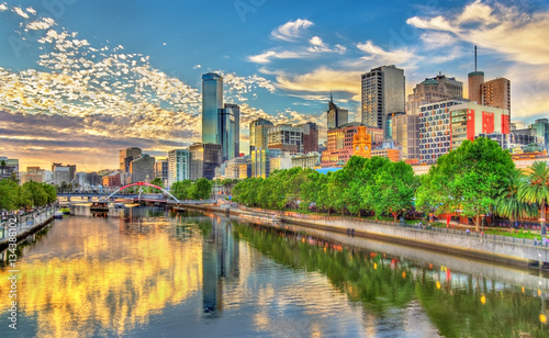 Obraz na PCV Sunset over the Yarra River in Melbourne, Australia