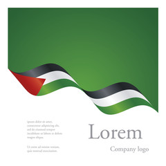 New brochure abstract design modular pattern of wavy flag ribbon of Palestine