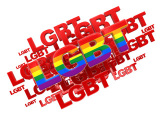 Poster - Word LGBT. Image with clipping path