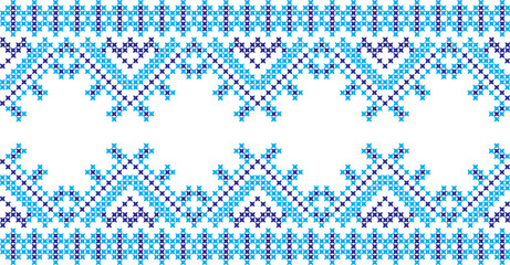 Embroidered cross-national pattern