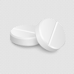 Two vector realistic medical pill icons.