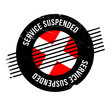 Service Suspended rubber stamp. Grunge design with dust scratches. Effects can be easily removed for a clean, crisp look. Color is easily changed.