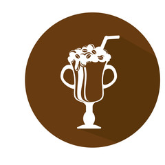 Sticker - coffee iced delicious icon vector illustration design