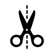 Scissors with cut line