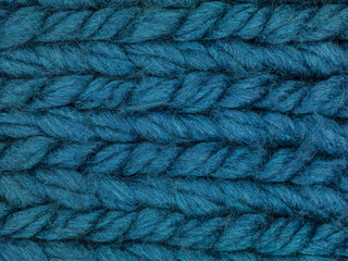 close up of blue sweeter fabric 