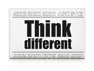 Sticker - Education concept: newspaper headline Think Different