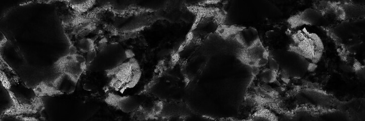 Poster - horizontal black and white marble texture for pattern and backgr
