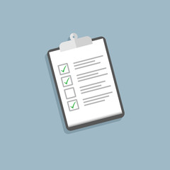 Wall Mural - holding clipboard checklist. flat style