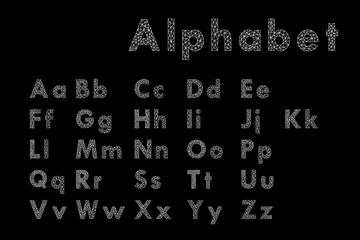 Poster - vector of stylized polygonal font and alphabet