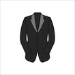 Men blazer or jacket or suit simple flat icon on background