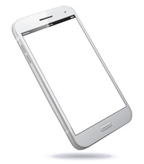 Wall Mural - white smart phone vector illustration isolated on white.
