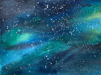 galaxy/universe watercolor illustration