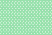 White Polka Dots On Green Background