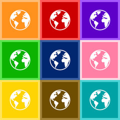 Poster - Earth minimalistic vector icon for web design and mobile application user interface