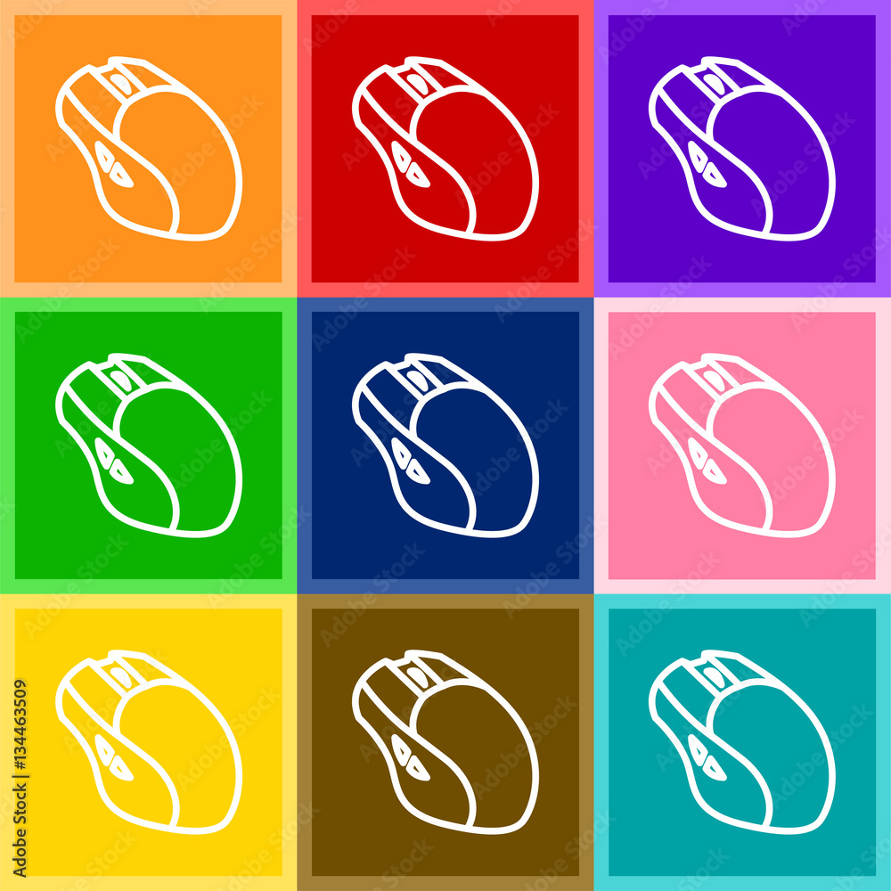 Vector de Stock Computer mouse controller minimalistic vector icon for ...