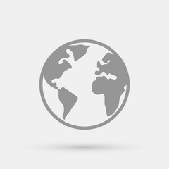 Poster - Earth minimalistic vector icon for web design and mobile application user interface