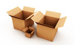 © vadarshop - 3D rendering of a lot of cardboard boxes, some of them open othe