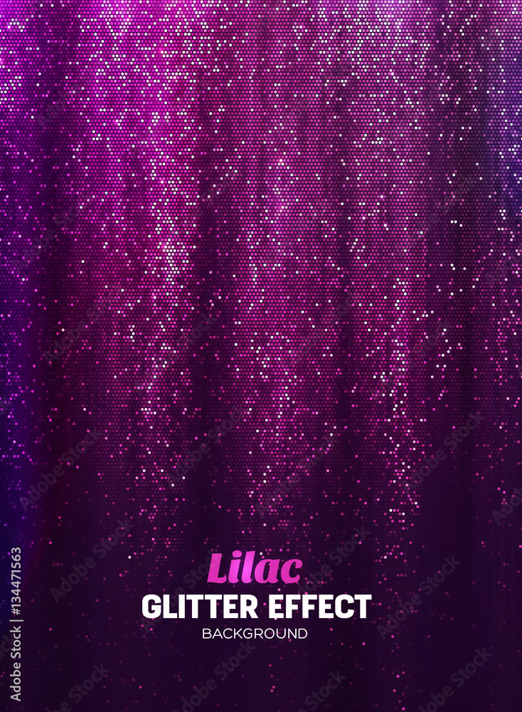 Magic Glitter Background in lilac Color. Poster Backdrop with Shine Elements. - obrazy, fototapety, plakaty 