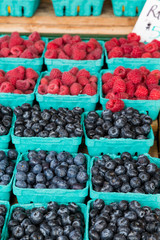 Wall Mural - Blueberries and Raspberries in Market