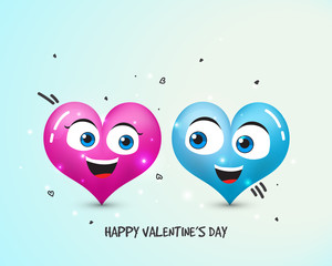 Poster - Hearts with Faces for Valentine's Day celebration.