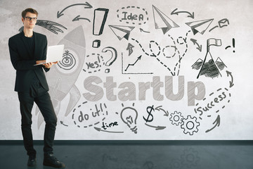 Aufkleber - Start up concept
