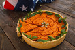 Sweet Bakery Pumpkin Pie Traditional Seasonal American Food Thanksgiving Halloween Snack Concept