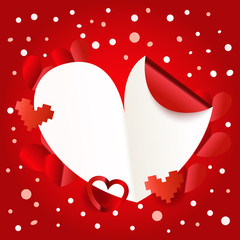 Poster - Happy valentines day wishes greeting card layout. Valentines day