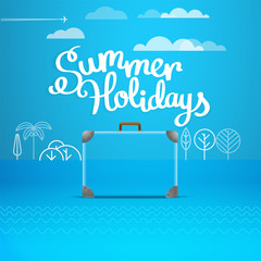Poster - Travel bag vector illustration. Summer holidays concept