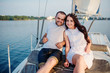 © AS Photo Family - Young beautiful married couple in love at the yacht on vacation.