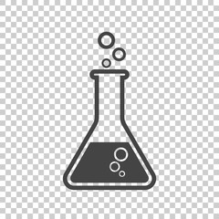chemical test tube pictogram icon. chemical lab equipment isolated on isolated background. experimen