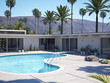 © Walkingdots - View of swimming pool and modern home exterior. 3d rendering