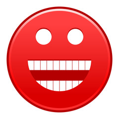 Red smiling face cheerful smiley happy emoticon