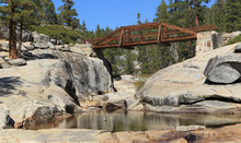 A Pool Of Standing Water In The Rocky Creek Bed Of Yosemite Creek During The Dry Season. Photographed At Upper Yosemite Fall During Late Summer.