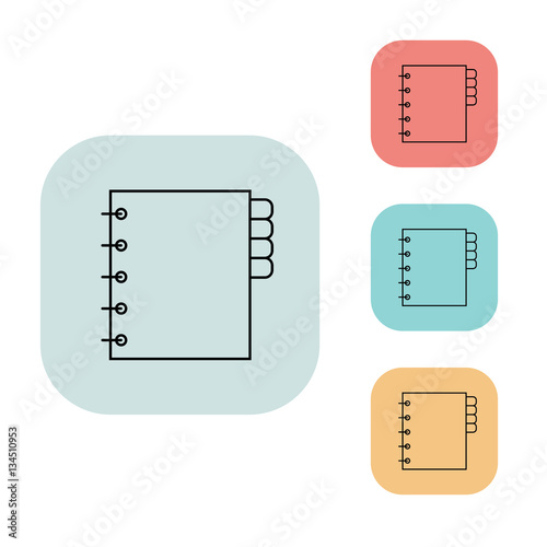 Address Book Icon Outline Thin Line Isolated Vector Sign - 
