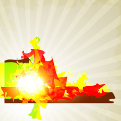 Aufkleber - Abstract grunge background with bright colorful shape