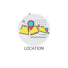 Poster - Map Navigation Location Position Icon Vector Illustration