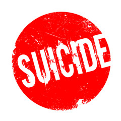 Suicide rubber stamp. Grunge design with dust scratches. Effects can be easily removed for a clean, crisp look. Color is easily changed.