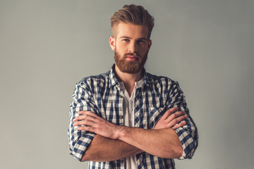 Canvas Print - handsome bearded man