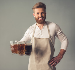 Poster - Handsome bearded waiter