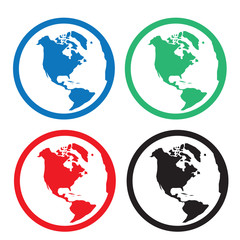 Wall Mural - Globe icon in various colors
