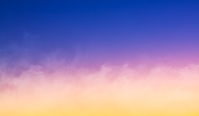 Wall Mural - fog at sunset. a fog cloudbank at sunset featuring a colorful gradient. made with a slightly long ex