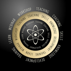 Poster - Dark vector abstract background with theme of science