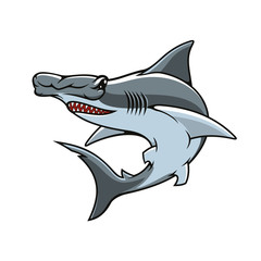 Wall Mural - Hammerhead shark isolated vector mascot icon